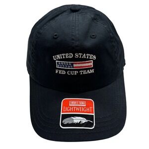 American‎ Needle Hat USA vs Australia Fed Cup Team Tennis Black Asheville NC Cap